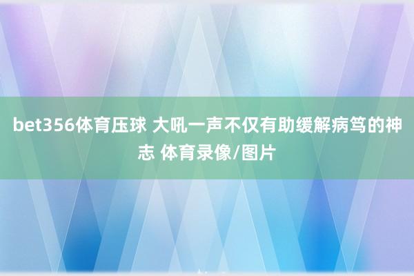 bet356体育压球 大吼一声不仅有助缓解病笃的神志 体育录像/图片