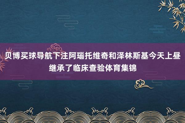 贝博买球导航下注阿瑙托维奇和泽林斯基今天上昼继承了临床查验体育集锦