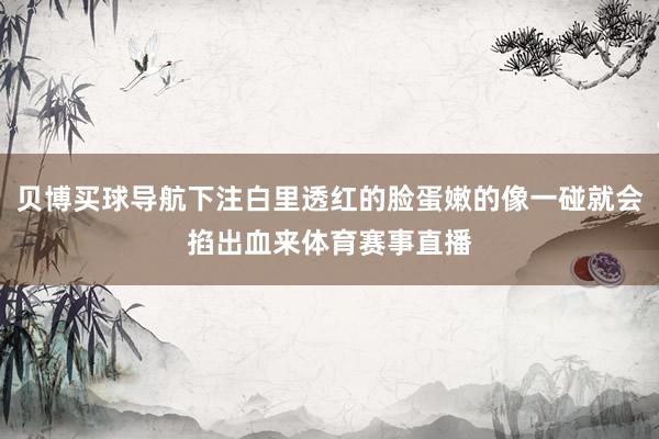 贝博买球导航下注白里透红的脸蛋嫩的像一碰就会掐出血来体育赛事直播
