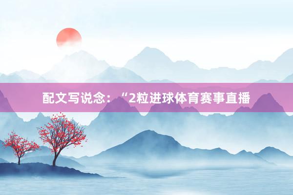 配文写说念：“2粒进球体育赛事直播