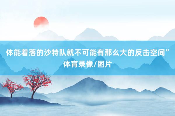 体能着落的沙特队就不可能有那么大的反击空间”体育录像/图片