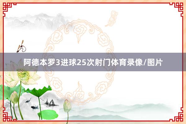 阿德本罗3进球25次射门体育录像/图片