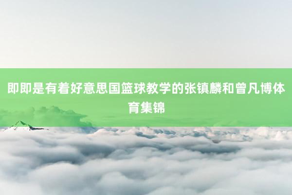 即即是有着好意思国篮球教学的张镇麟和曾凡博体育集锦